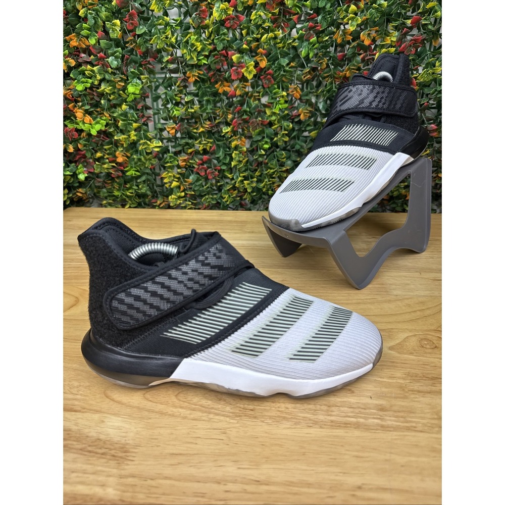 Adidas Harden B/E 3 EF3604 Basketball Shoes Sneakers Black White Kids 5.5 EUC